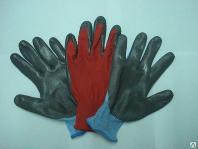 Перчатки нейлоновые с нитриловым покрытием